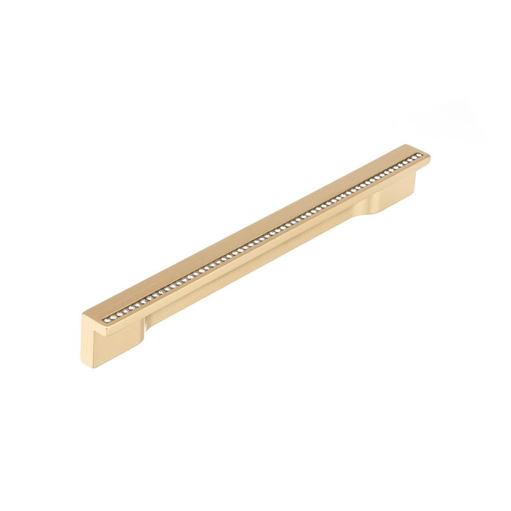 Richelieu America - Contemporary Aluminum and Swarovski Crystal Pull - 2790 - Clear,Brushed Brass