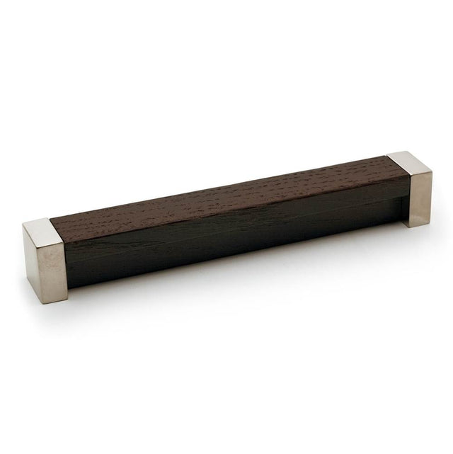 Richelieu America - Contemporary Wood and Metal Pull - 616 - Varnished Wenge,Brushed Nickel