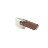Richelieu America - Contemporary Leather and Metal Pull - 7451 - Brown Leather,Brushed Nickel