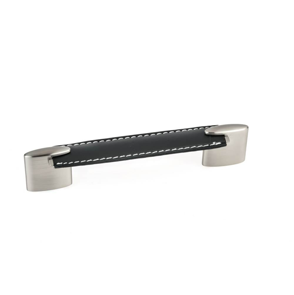 Richelieu America - Contemporary Leather and Metal Pull - 745 - Black,Brushed Nickel