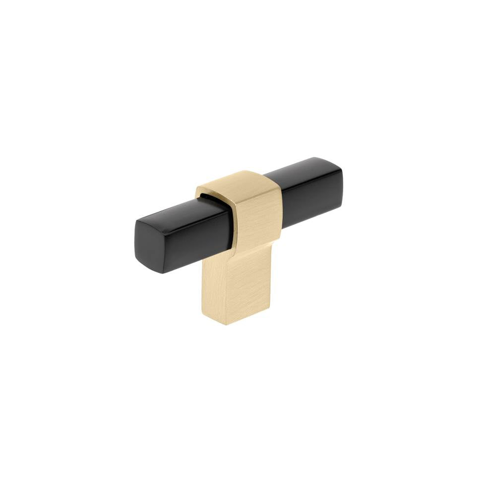 Richelieu America - Contemporary Metal Knob - 8715 - Brushed Brass,Black