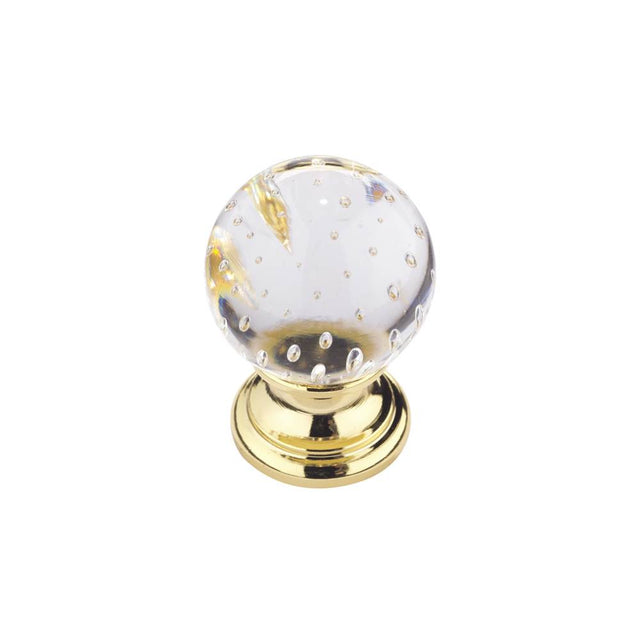 Richelieu America - Traditional Glass and Metal Knob - 9923 - Brass,Bubble Glass