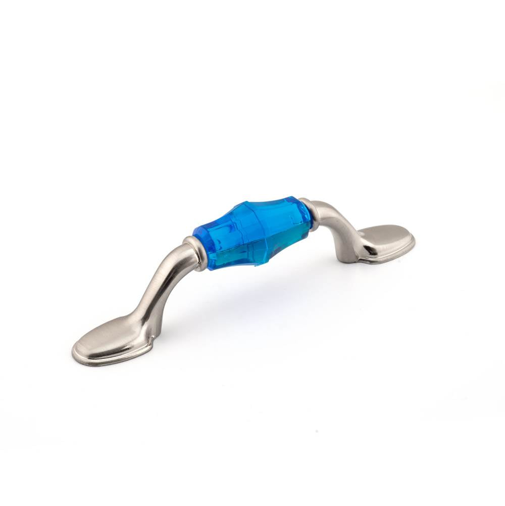 Richelieu America - Eclectic Acrylic and Metal Pull - 1106 - Blue,Brushed Nickel