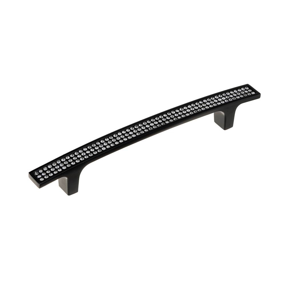Richelieu America - Contemporary Metal and Crystal Pull - 1234 - Matte Black,Crystal