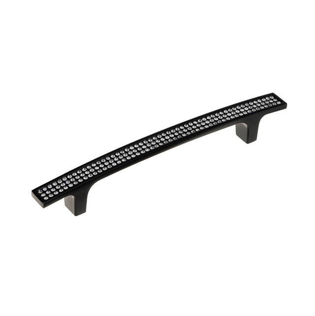 Richelieu America - Contemporary Metal and Crystal Pull - 1234 - Matte Black,Crystal