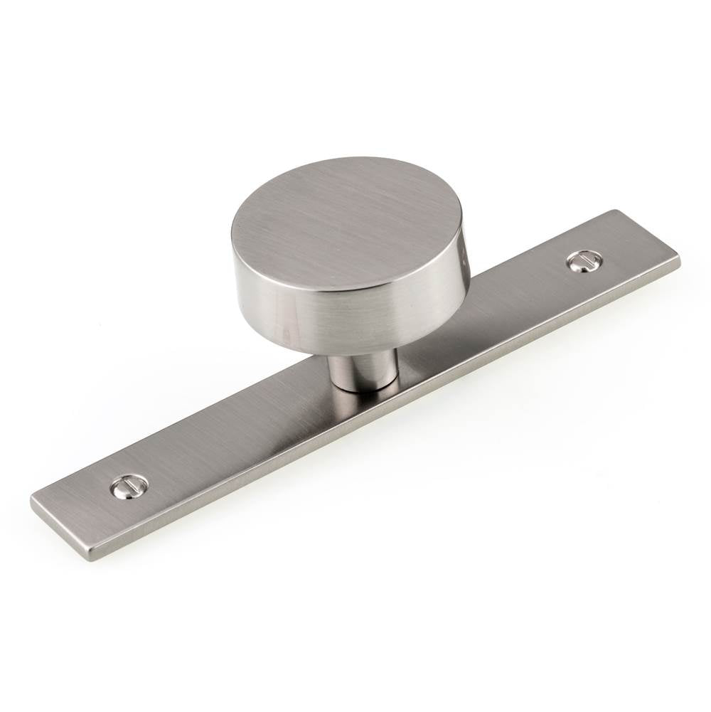 Richelieu America - Contemporary Metal Wardrobe Knob and Backplate - Brushed Nickel