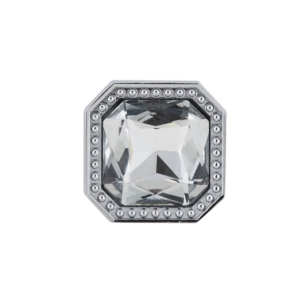 Contemporary Metal and Crystal Knob - 2626