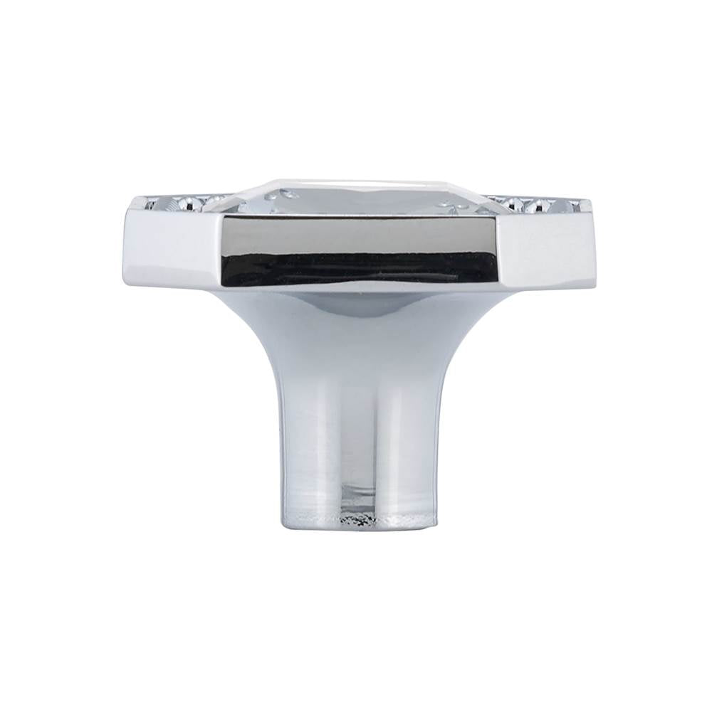 Contemporary Metal and Crystal Knob - 2626
