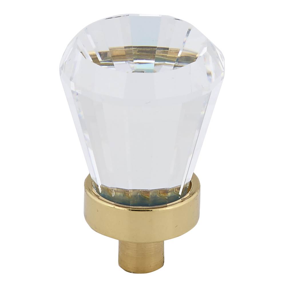 Richelieu America - Traditional Swarovski Crystal and Metal Knob - 276B - Brass,Clear