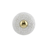 Richelieu America - Ecletic Ceramic and Metal Knob - 3347 - Brass,Crackle White