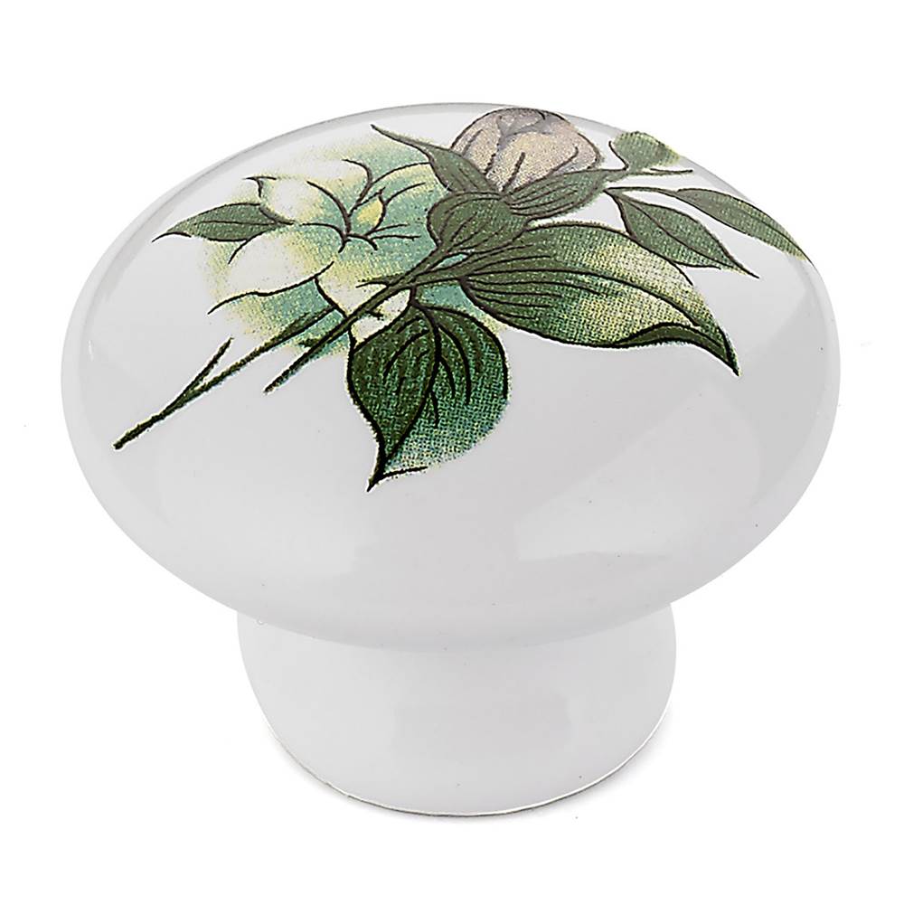 Richelieu America - Eclectic Ceramic Knob - 3361 - Green Flower