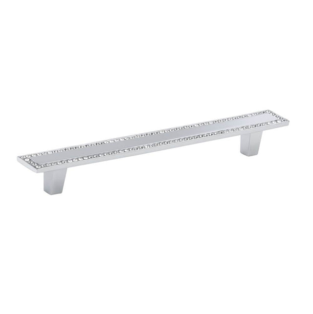 Richelieu America - Contemporary Metal and Crystal Pull - 3737 - Crystal,Chrome