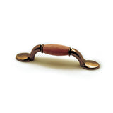 Richelieu America - Traditional Wood and Metal Pull - 3801BB - Burnished Brass,Oak,Unfinished