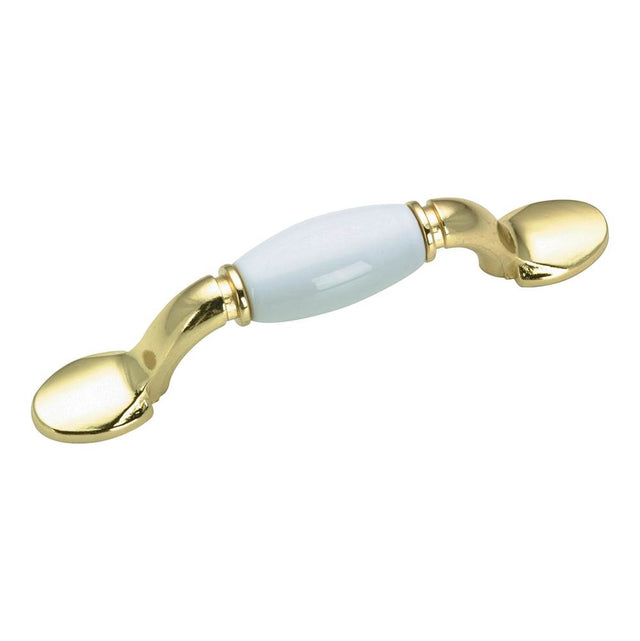 Richelieu America - Traditional Metal and Ceramic Pull - 3802 - Brass,White