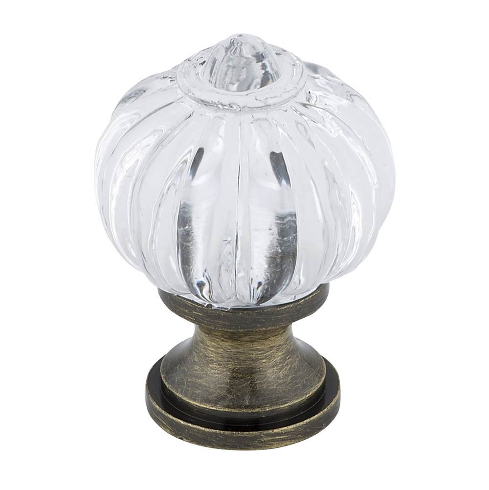 Richelieu America - Eclectic Acrylic and Metal Knob - 4035 - Clear,Antique English