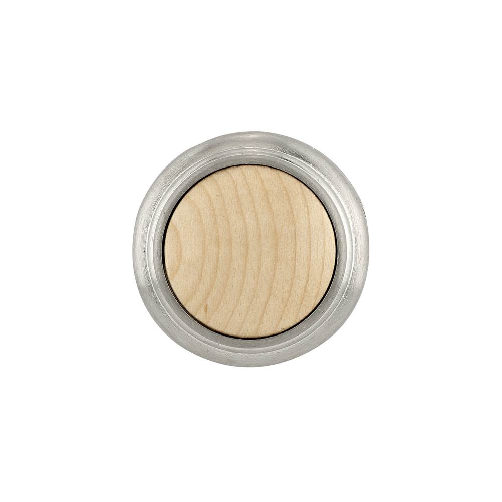 Richelieu America - Traditional Metal and Wood Knob - 4201 - Maple,Natural,Brushed Nickel