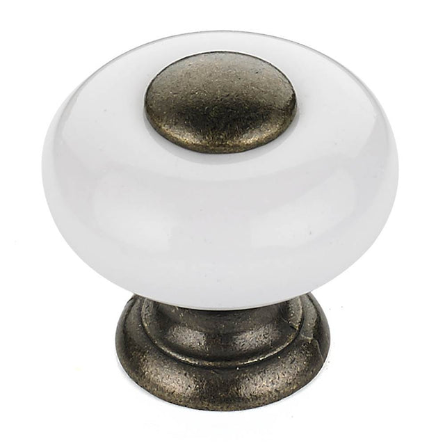 Richelieu America - Eclectic Ceramic and Metal Knob - 5003 - White