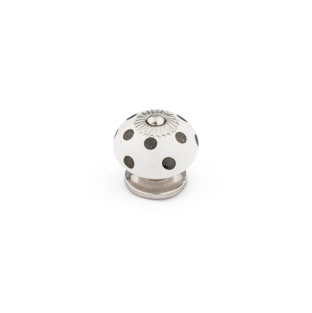 Richelieu America - Eclectic Ceramic Knob - 6349 - Chrome,White