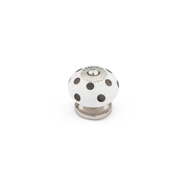 Richelieu America - Eclectic Ceramic Knob - 6349 - Chrome,White