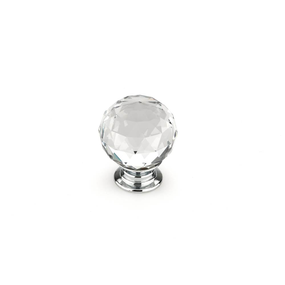 Richelieu America - Contemporary Crystal Knob - 8737 - Clear,Crystal,Chrome
