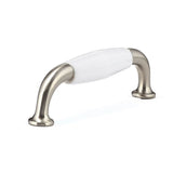 Richelieu America - Traditional Ceramic and Metal Pull - 9700 - White,Brushed Nickel