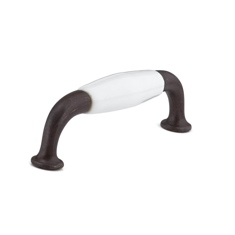 Richelieu America - Traditional Ceramic and Metal Pull - 9700 - Rust,White