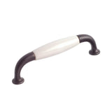 Richelieu America - Traditional Ceramic and Metal Pull - 9700 - Wrought Iron,White