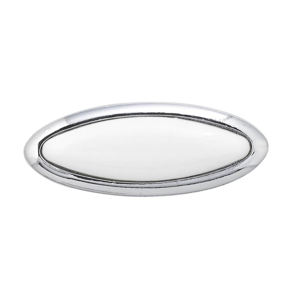 Richelieu America - Eclectic Metal and Ceramic Knob - 9796 - Chrome,White