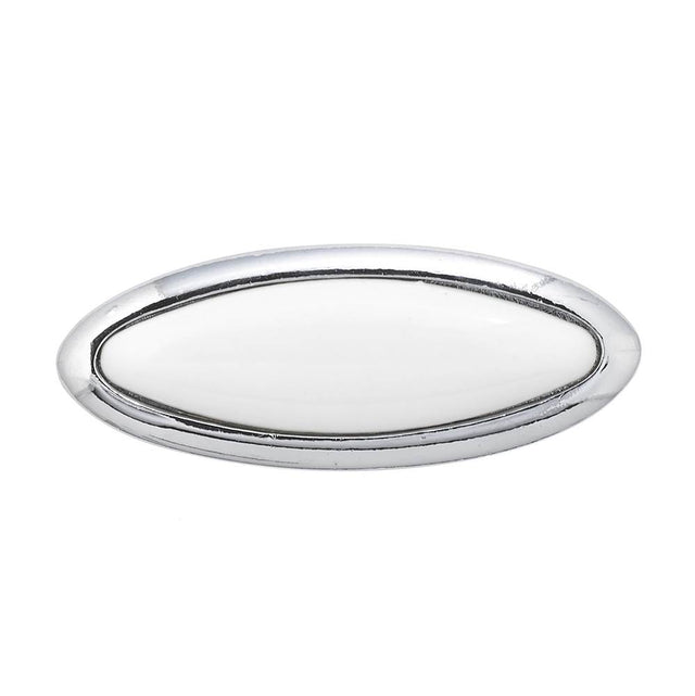 Richelieu America - Eclectic Metal and Ceramic Knob - 9796 - Chrome,White