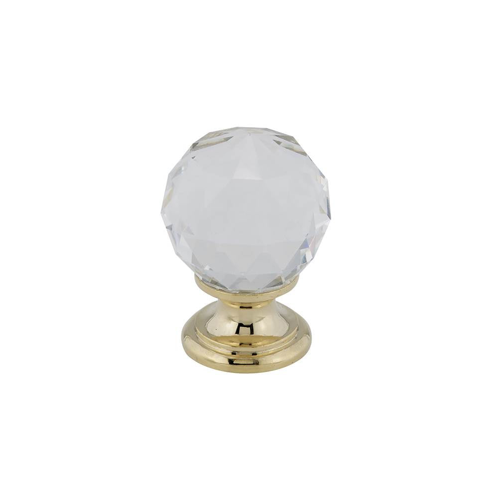 Richelieu America - Contemporary Crystal and Brass Knob - 9993 - Clear,Polished Copper