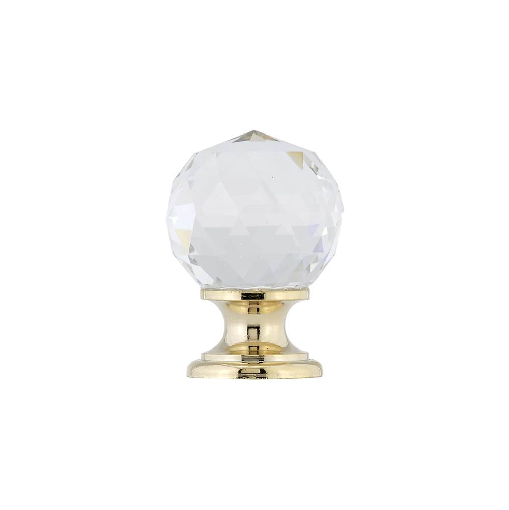 Contemporary Crystal and Brass Knob - 9993