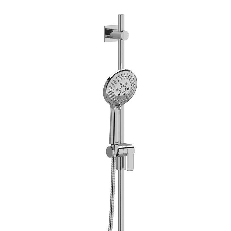 Riobel - Handshower Set With 36'' Slide Bar and 6-Function Handshower - Polished Nickel