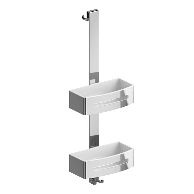 Riobel - Double Basket for Shower Door - Chrome With White