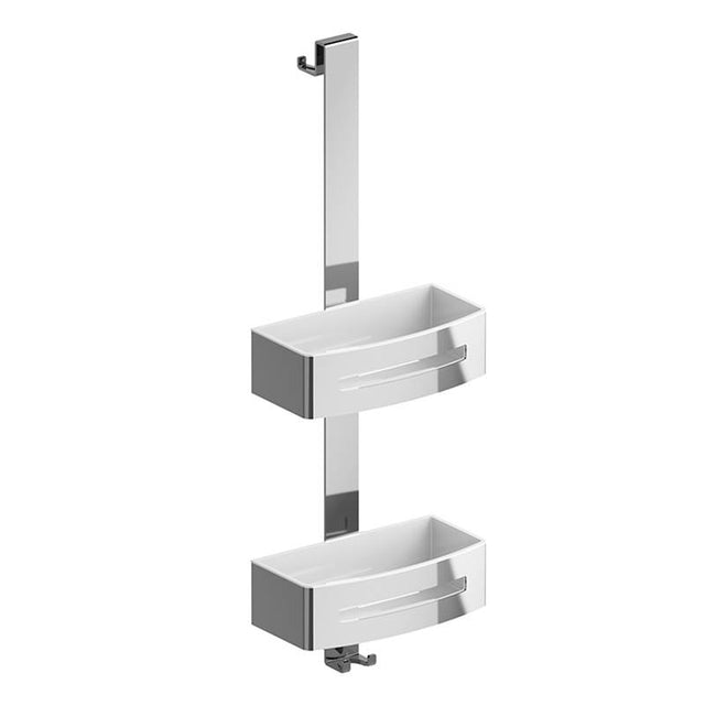 Riobel - Double Basket for Shower Door - Chrome With White