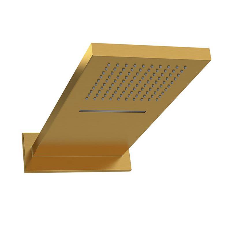 Riobel - 22'' x 9'' 2-Function showerhead With Arm - Brushed Gold