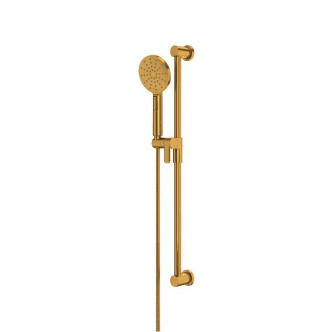 Riobel - Handshower Set With 31'' Slide Bar and 4-Function Handshower - Brushed Gold
