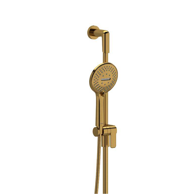 Riobel - Handshower Set With 37'' Slide Bar and 5-Function Handshower - Brushed Gold