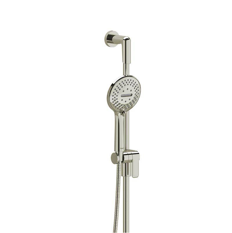 Riobel - Handshower Set With 37'' Slide Bar and 5-Function Handshower - Polished Nickel