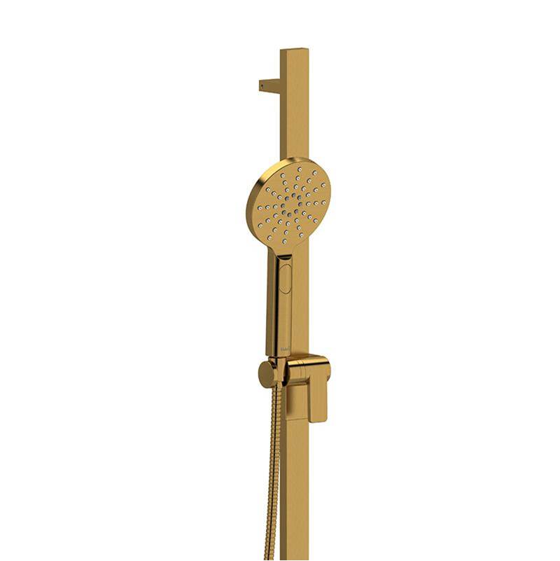 Riobel - Handshower Set With 32'' Slide Bar and 4-Function Handshower - Brushed Gold