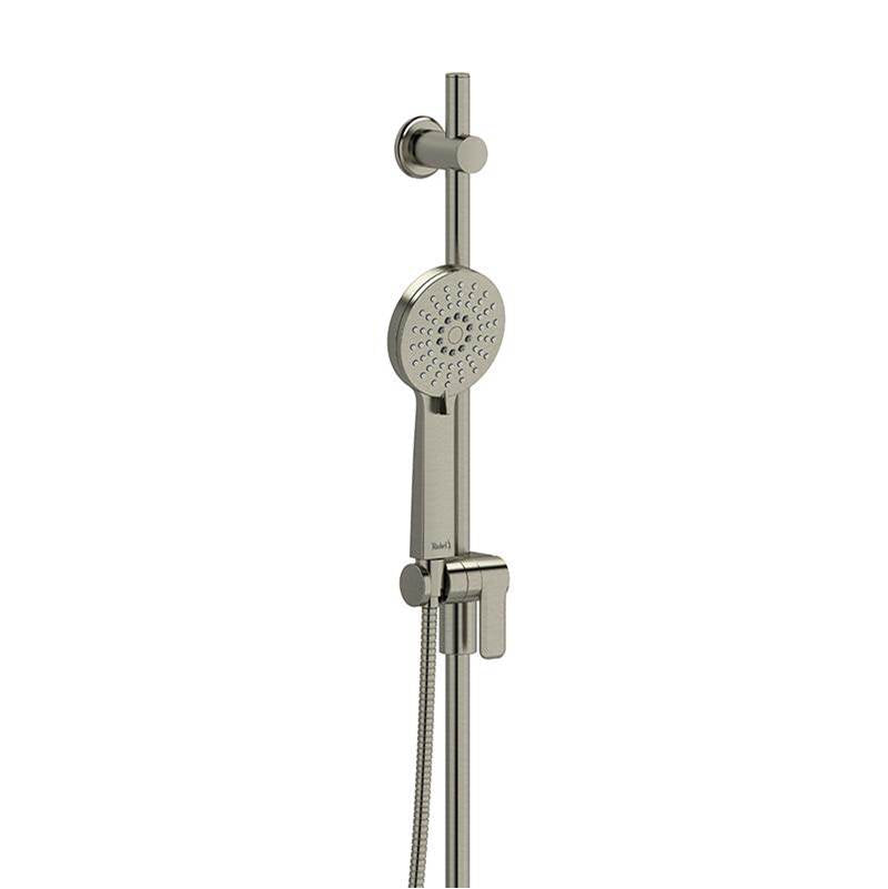 Riobel - Handshower Set With 35'' Slide Bar and 3-Function Handshower - Brushed Nickel