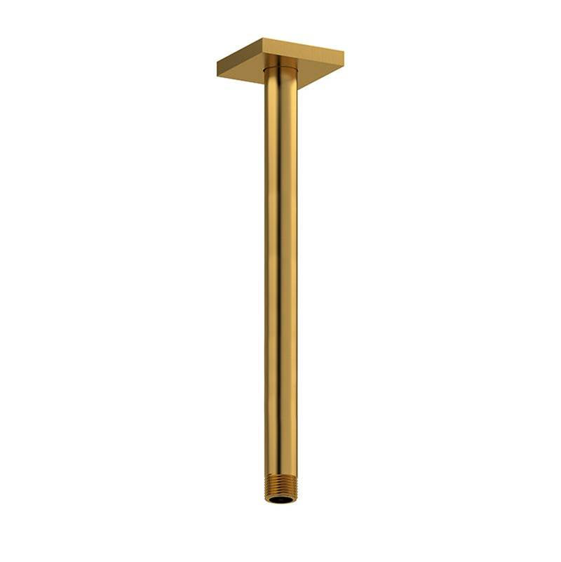 Riobel - 12'' Ceiling Mount Shower Arm With Square Escutcheon - Brushed Gold