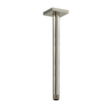 Riobel - 12'' Ceiling Mount Shower Arm With Square Escutcheon - Brushed Nickel