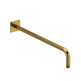 Riobel - 20'' Reach Wall Mount Shower Arm With Square Escutcheon - Brushed Gold