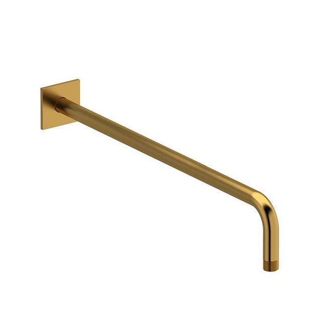 Riobel - 20'' Reach Wall Mount Shower Arm With Square Escutcheon - Brushed Gold