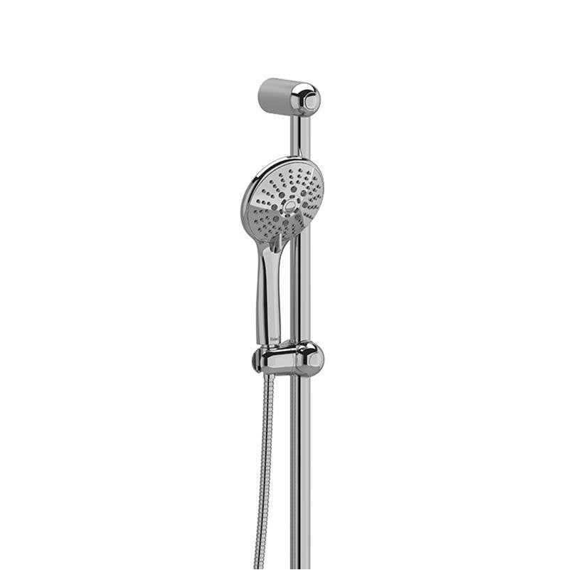 Riobel - Handshower Set With 32'' Slide Bar and 3-Function Handshower - Polished Nickel