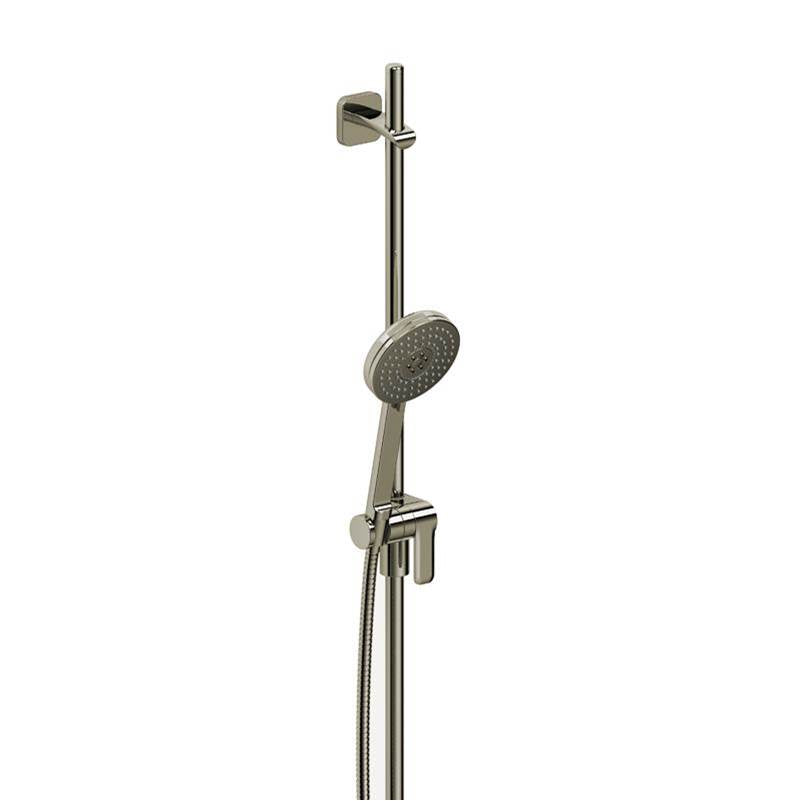 Riobel - Handshower Set With 35'' Slide Bar and 3-Function Handshower - Polished Nickel