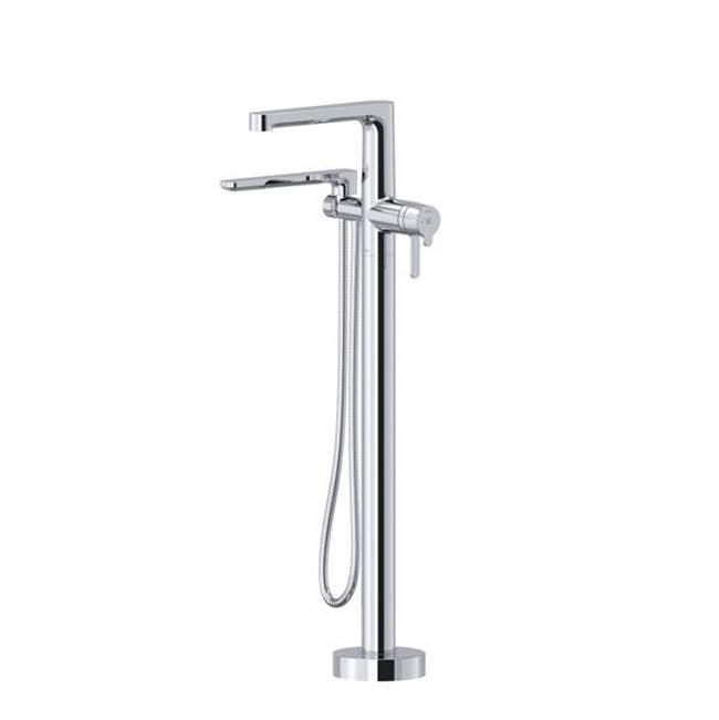 Riobel - NibiE Single Hole Floor Mount Tub Filler Trim - Chrome