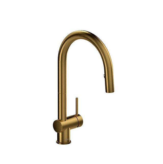 Riobel - AzureE Pull-Down Kitchen Faucet With C-Spout - Brushed Gold