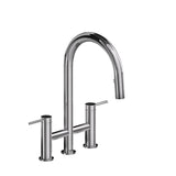 Riobel - AzureE Bridge Pull-Down Kitchen Faucet With C-Spout - Chrome