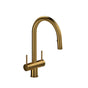 Riobel - AzureE Two Handle Pull-Down Kitchen Faucet With C-Spout - Brushed Gold